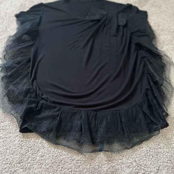 Valentino Black Ruffled Lace Blouse - Picture 3 of 9